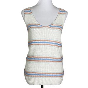 NWT 143 Story by Line Up Open Knit Striped Tank Sz. L